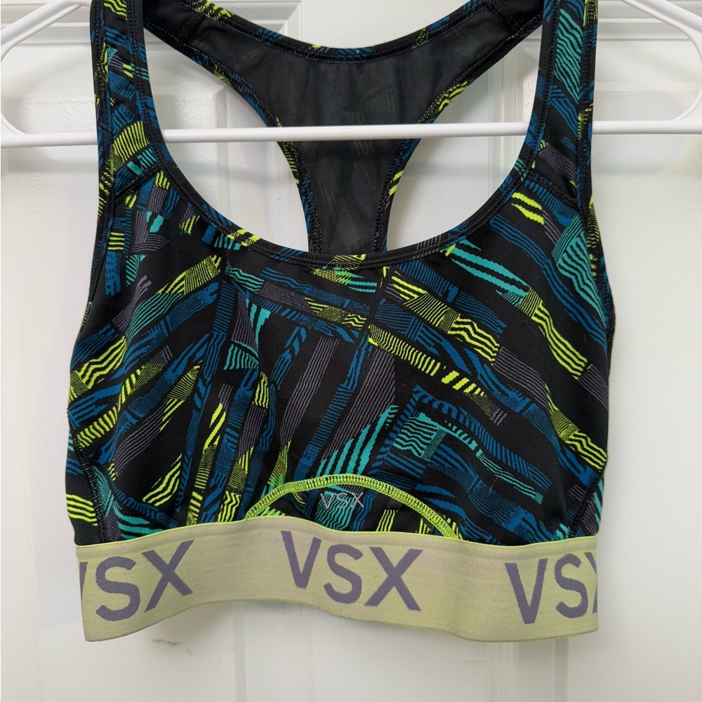 Victoria's Secret The Player Teal and Yellow Racerback Sports Bra from VSX line